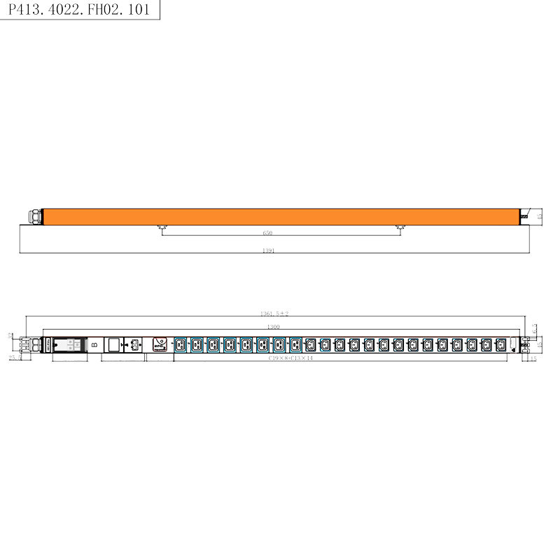 22 আউটলেট IEC C13 IEC C19 1.5U সার্জ প্রোটেকশন PDU উল্লম্ব ইনস্টল হট অদলবদলযোগ্য RS485 মিটারযুক্ত র্যাক PDU