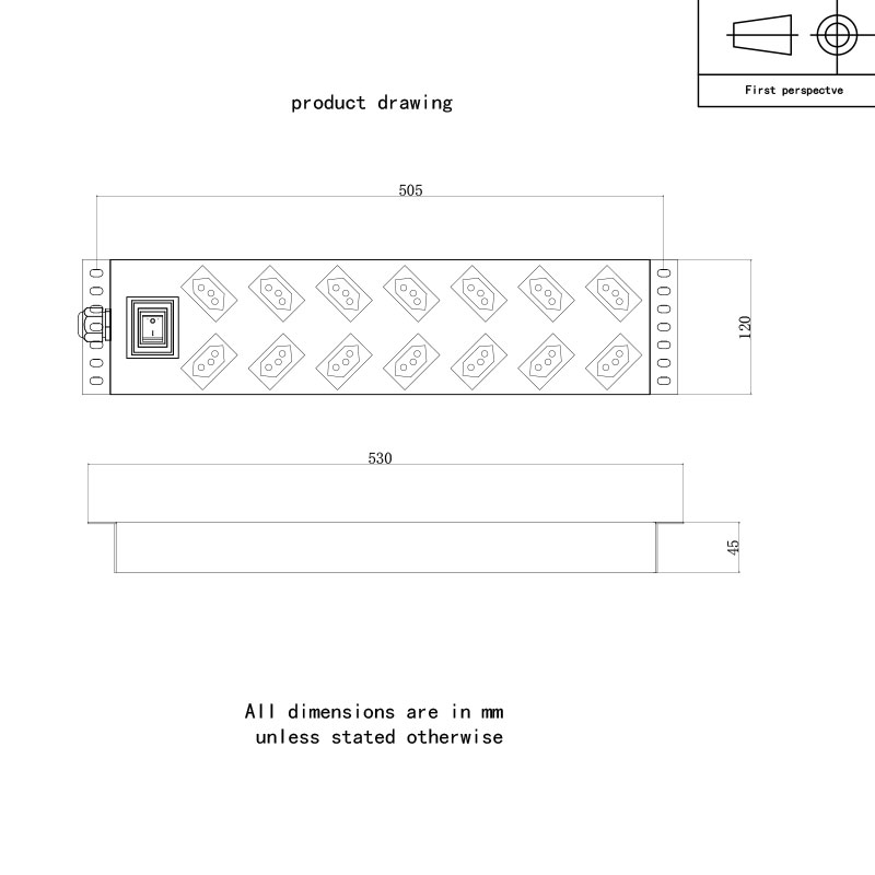 14-আউটলেট সুইস উল্লম্ব সুইচড রাক Pdu